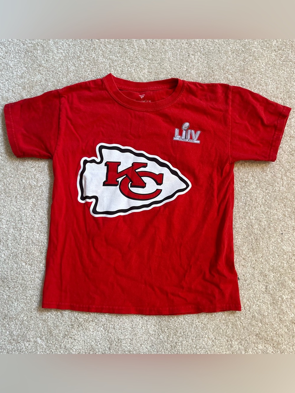 Kansas City Chiefs Patrick Mahomes Shirt Youth Small Red White 15 NFL Crew Tee